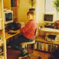 Deirdré working from home ~1995