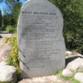 lyrics to John Denver's "Rocky Mountain High" carved into a rock in Aspen, CO