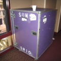 a shipping crate for a Sun system, in the iconic Sun purple color