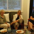 3 women in a living room